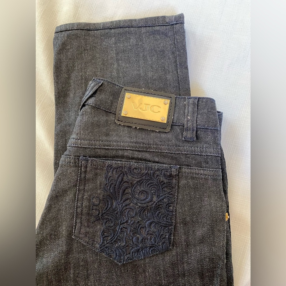 Versace Jeans Couture black denim embroidered pockets VJC Women waist 27